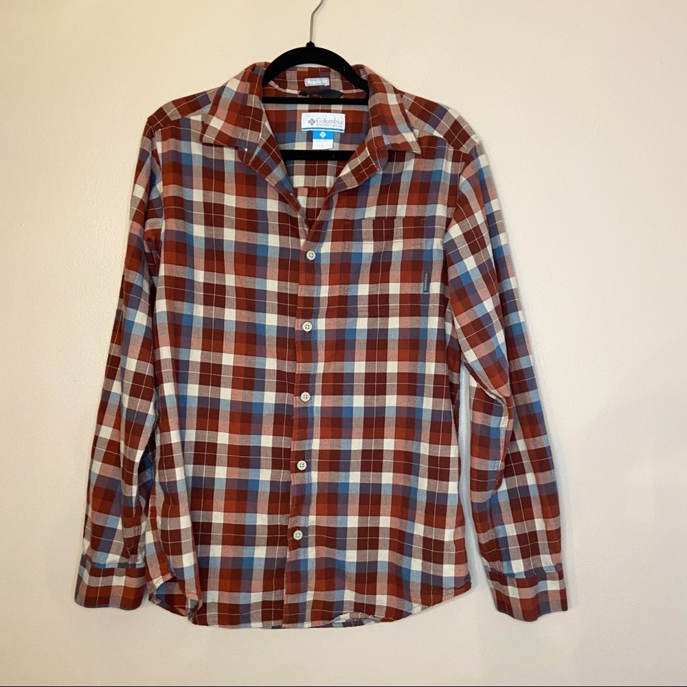 COLUMBIA PLAID REGULAR FIT BUTTON DOWN LONG SLEEVE SHIRT